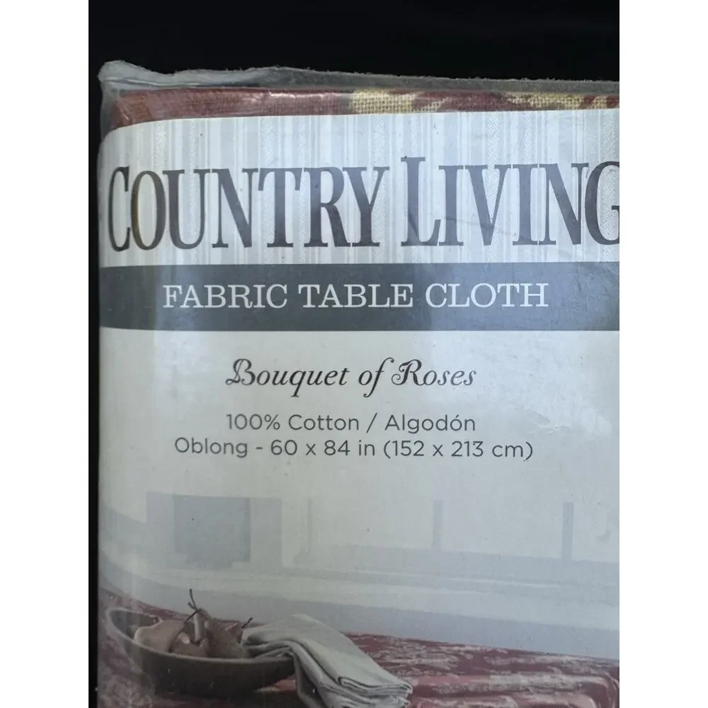 Vintage Country Living fabric table cloth Bouquet Of Roses Oblong 60x84 New!